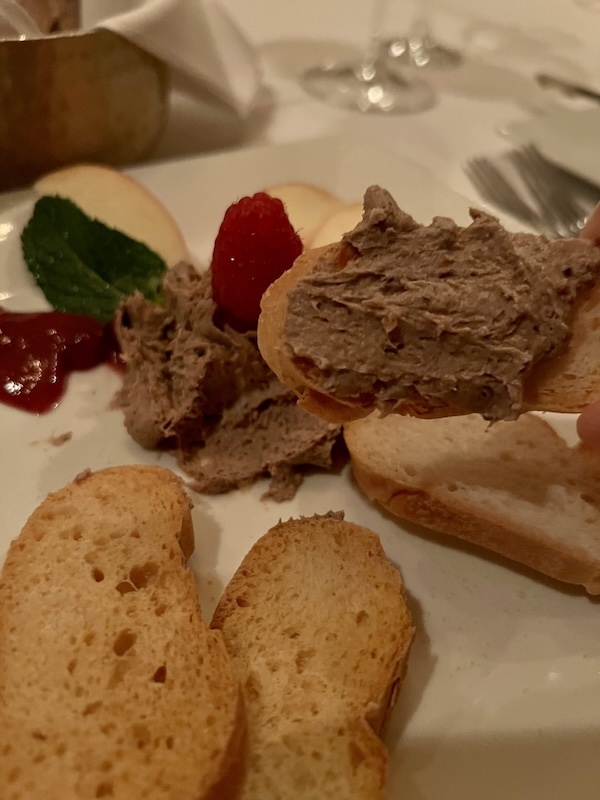 Duck liver and black truffle mousse, with Cumberland sauce