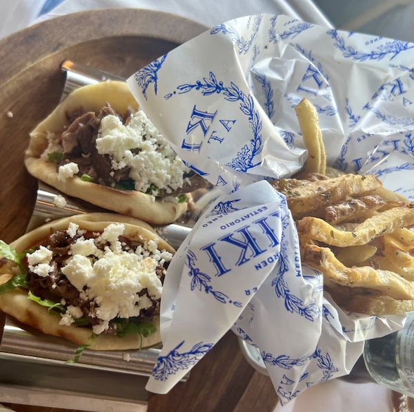 Lamb gyros at Kiki's with french fries