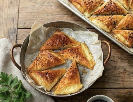 Baked Phyllo Cheese Triangles – Savory Pastry (video)