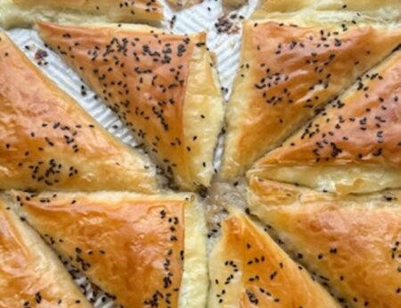 Baked Phyllo Cheese Triangles – Savory Pastry (video)