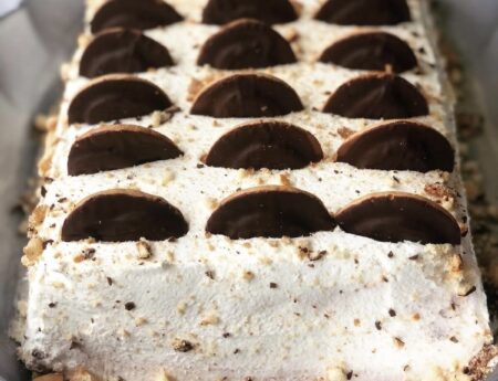 Delicious cake with European Orange Biscuits