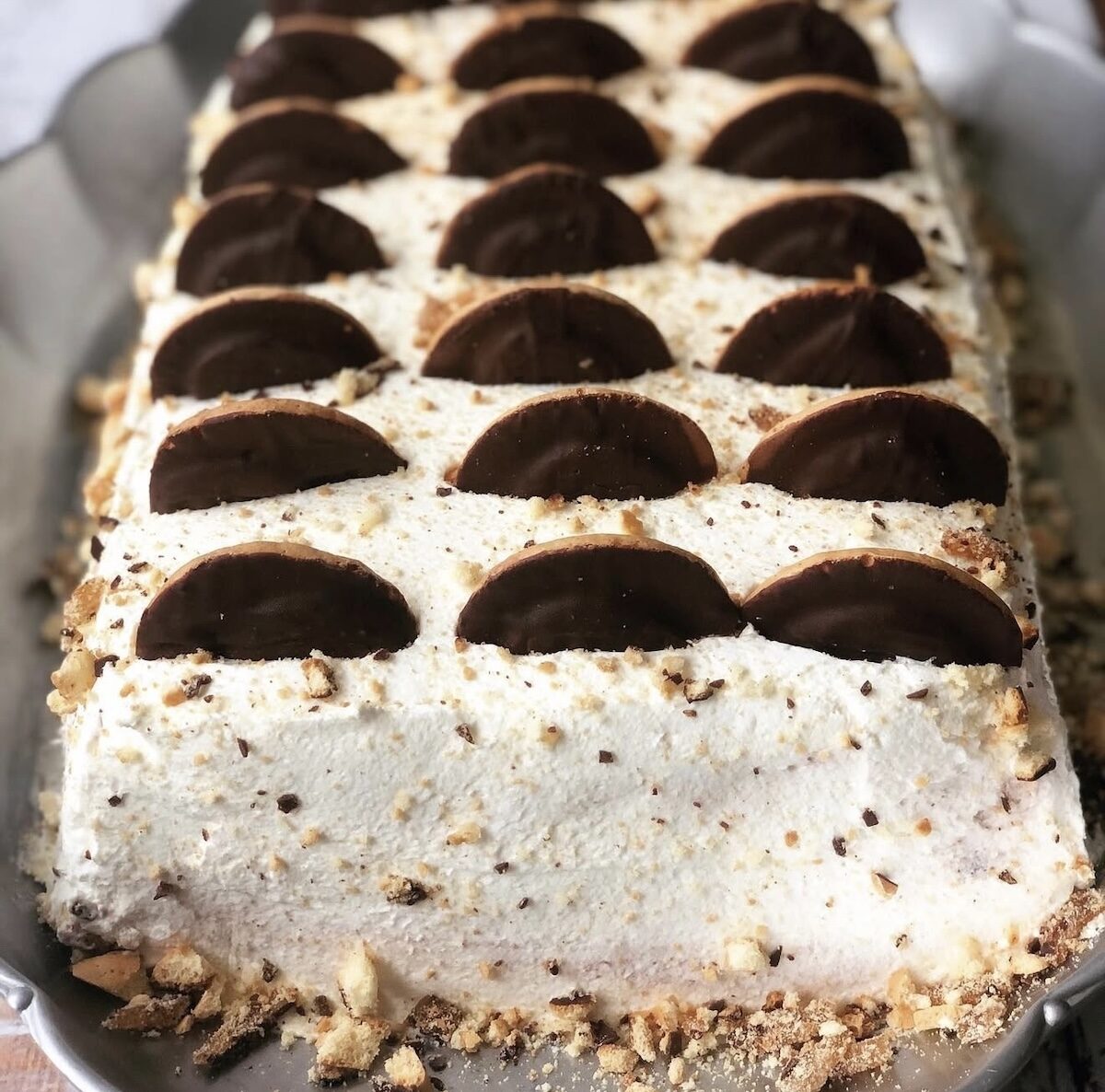 Delicious cake with European Orange Biscuits