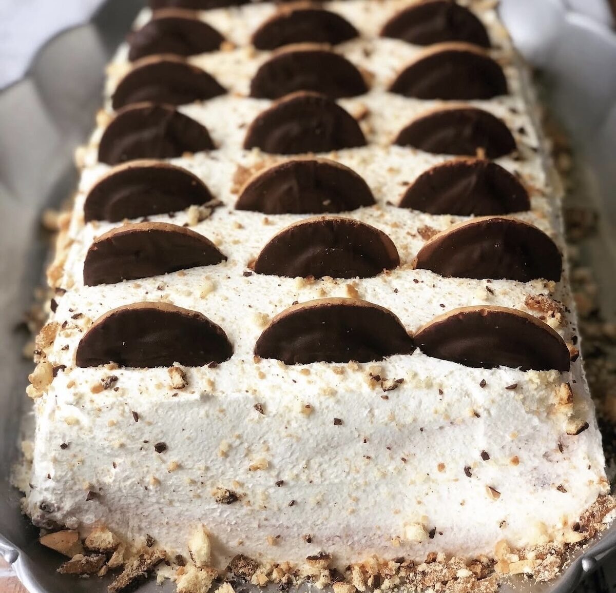 Delicious cake with European Orange Biscuits