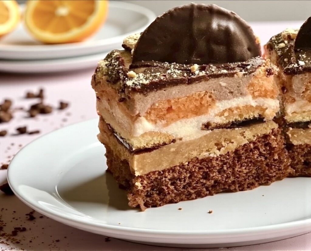 cake with European Orange Biscuits