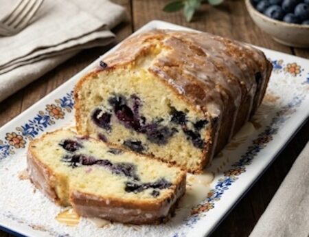 Lemon Loaf with Blueberries (With Video)